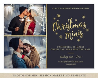 Christmas Mini Session Template - Holiday Mini Session Template - Photography Marketing Board - Holiday Minis - Photoshop - Christmas Minis