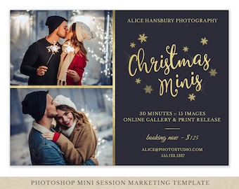 Christmas Mini Session Template – Photography Marketing Board (Photoshop PSD)