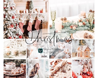 11 Christmas Lightroom Presets | Desktop & Mobile Lightroom | Winter Holiday Preset | Bright Warm Presets, Blogger Instagram, Mobile Presets