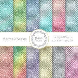 Mermaid digital paper - Mermaid Scales clipart - Scrapbook paper, Mermaid Digital Paper, Mermaid Digital Paper, Commercial use