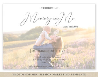 Mommy and Me Mini Session Template - Photography Marketing - Photoshop Template - Mom & Baby Minis
