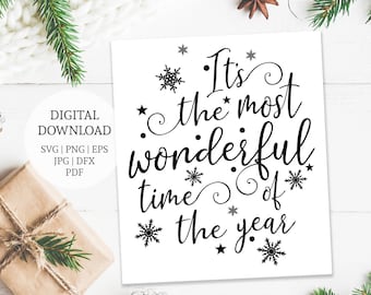It's the most wonderful of the year | svg | png | pdf | Digital Download | Vector | Winter SVG | Cricut File | Silhouette File, Winter Decal