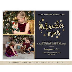 Nutcracker Mini Session Template - Holiday Mini Session Template - Photography Marketing Board - Holiday Minis - Photoshop - Christmas Minis