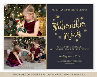 Nutcracker Mini Session Template - Holiday Mini Session Template - Photography Marketing Board - Holiday Minis - Photoshop - Christmas Minis