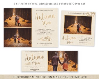 Sjabloon fotografie minisessie herfst: Instagram en Facebook (Photoshop PSD)