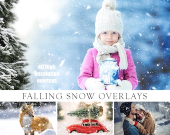 40 Snow Photo Overlays | Winter Photos | Realistic Snow | Photoshop | Digital Effect