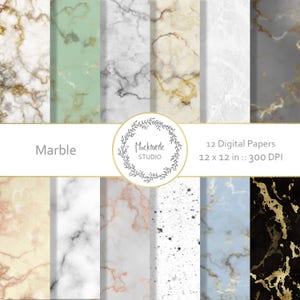Echtes Marmor Digitales Papier - Marmor Clipart - Marmor Scrapbook Papier - Marmor Textur - Kommerzielle Nutzung