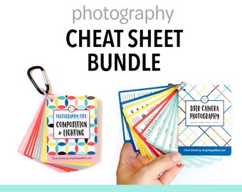 Cheat Sheet Bundle - DSLR Camera Photography Deck and Composition & Lighting Deck - Bright Colors