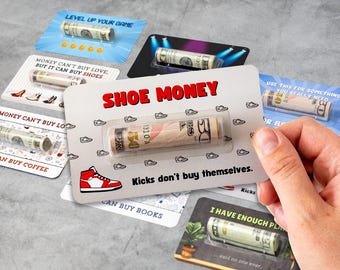 Hobby-Themed Money Gift Cards - Books, Shoes, Plants, Video Games, Concert or Coffee Lovers - Fun Gift for Teens & Adults