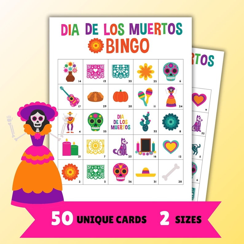 Dia De Los Muertos Bingo - Printable Day of the Dead Activity - 50 ...