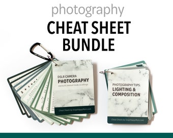 Cheat Sheet Bundle - DSLR Camera Photography Deck and Composition & Lighting Deck - Classic Colors