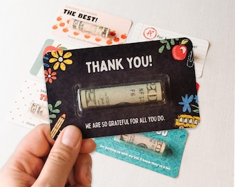 Teacher Appreciation Card for Cash Gift - Cute Money Holder for Classroom Teachers, Principals, School Staff, Aides - End of School Gift