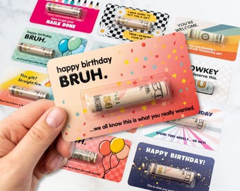 Birthday Money Holder for Teen Girl Gifts, BRUH Cash Gift for Teens, Funny Birthday Card Ideas for Kids & Tween, Money Gift Ideas