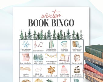 Winter Book Bingo & TBR Reading Challenge | Winter-Themed Adult Book Club Activity | Letter, A4, A5 | Bookish Printable PDF Download