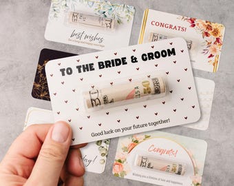 Traditional & Classic Wedding Money Holder Card - Unique Cash Gift for Couples - Best Wishes for Bride and Groom Card - Multiple Designs