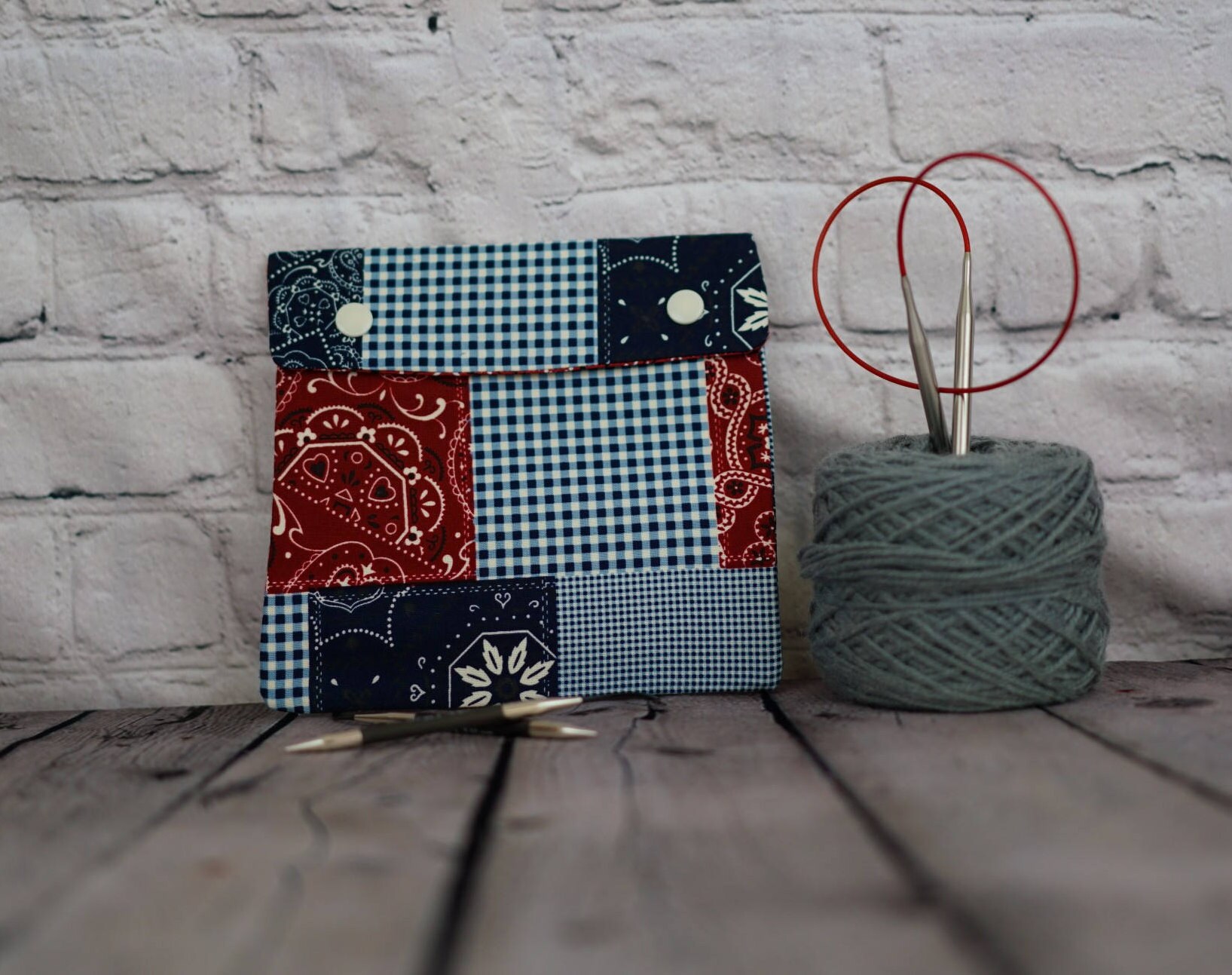 Bandana Western Circular Knitting Needle Case Or Notions Bandana Western Circular Knitting Needle Case Or Notions