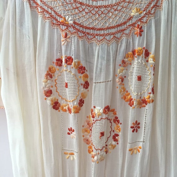 1920'2 authentic cotton Philippine embroidered dr… - image 7