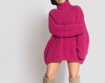 Plus Size Alpaca Turtleneck Sweater | Chunky Knit Pullover