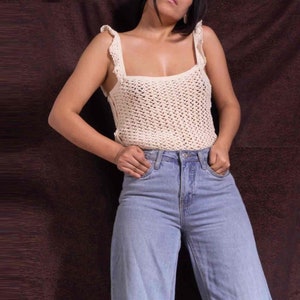 organic cotton tank tops| Women&#39;s Crop tops-summer Crochet top- desing blouse/ by SONQO