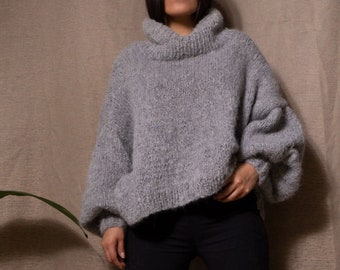 Oversized knit Alpaca sweater| Chunky Knitted Jumper| Alpaca wool sweater| women's sweater| Trendy jumper| turtle neck sweater| by SONQO