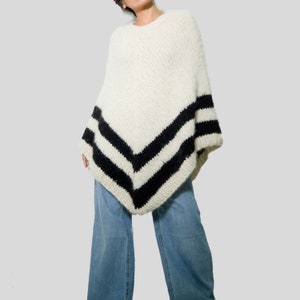 Oversized alpaca poncho cape sweater asymmetrical knit CAPE/ slouchy alpaca wool cape sweater/ by SONQO image 3