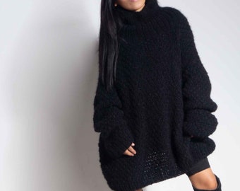 Oversized knit alpaca wool sweater| sweater women's | Alpaca chunky knit Jumper| turtleneck sweater| sustainable women's clothing| by SONQO