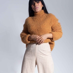 Turtleneck knit alpaca wool sweater| Women&#39;s Wool Jumper| Handmade sweater| women&#39;s knitwear| sustainable clothing| by SONQO