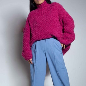 Oversized Plus size knit alpaca sweater pullover/ Turtleneck chunky knit wool alpaca Sweater Pullover| Merry Christmas gift/ by SONQO