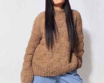 Chunky alpaca wool sweater| Basic Scandinavian Knitwear| oversized knit alpaca sweater| Loose knit jumper| Merry Christmas Gift| by SONQO