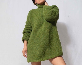 oversized Chunky Alpaca wool sweater dress| oversized sweater womens| sustainable knitwear| winter sweater| sustainable clothing| By SONQO