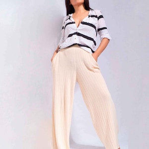 women&#39;s palazzo pants| wide leg pants| Loose fitting pants| organic cotton Pants| culotte pants| petite palazzo pants/ by SONQO