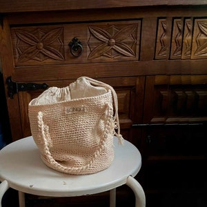 Eco Cotton crochet tote Handbag| handmade tote bag/ Pouch Bag/ Short Strap Crossbody/ Summer Wrist Bag/ Minimal Straw Bag/ Mini Bag| bySONQO