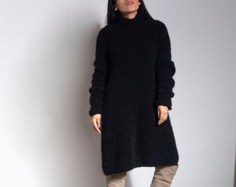Oversized knit alpaca sweater dress/ plus size sweater dress/ tunic sweater dress/ by SONQO