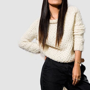 Cute knit sweater alpaca wool| knit pullover alpaca wool knit jumper alpaca wool/ cropped alpaca sweater/ By SONQO