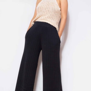 wide leg pants flowy pants/ Casual Pants/ work Trousers/ Elegant Pants/ minimalist pants/ ECO COTTON pants/by SONQO image 3
