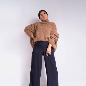 Camel oversized knit Suri alpaca sweater Chunky knit sweater turtleneck sweater oversized sweater knit sweater wool sweater by SONQO image 6