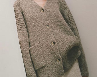 Alpaca Chunky knit cardigan women| Alpaca women knit cardigan| knitted cardigan| oversized cardigan| bomber jacket coat| By SONQO