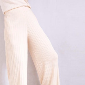 wide leg pants flowy pants/ Casual Pants/ work Trousers/ Elegant Pants/ minimalist pants/ ECO COTTON pants/by SONQO image 2