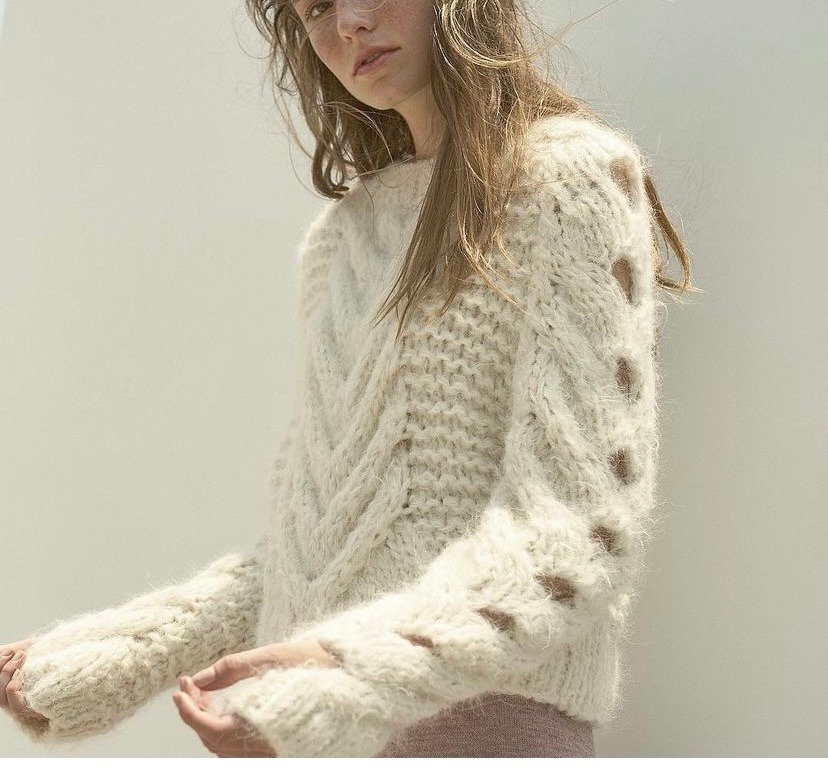 Alpaca Cable Knit Sweater| Loose Knit Sweater| Wool Sweater