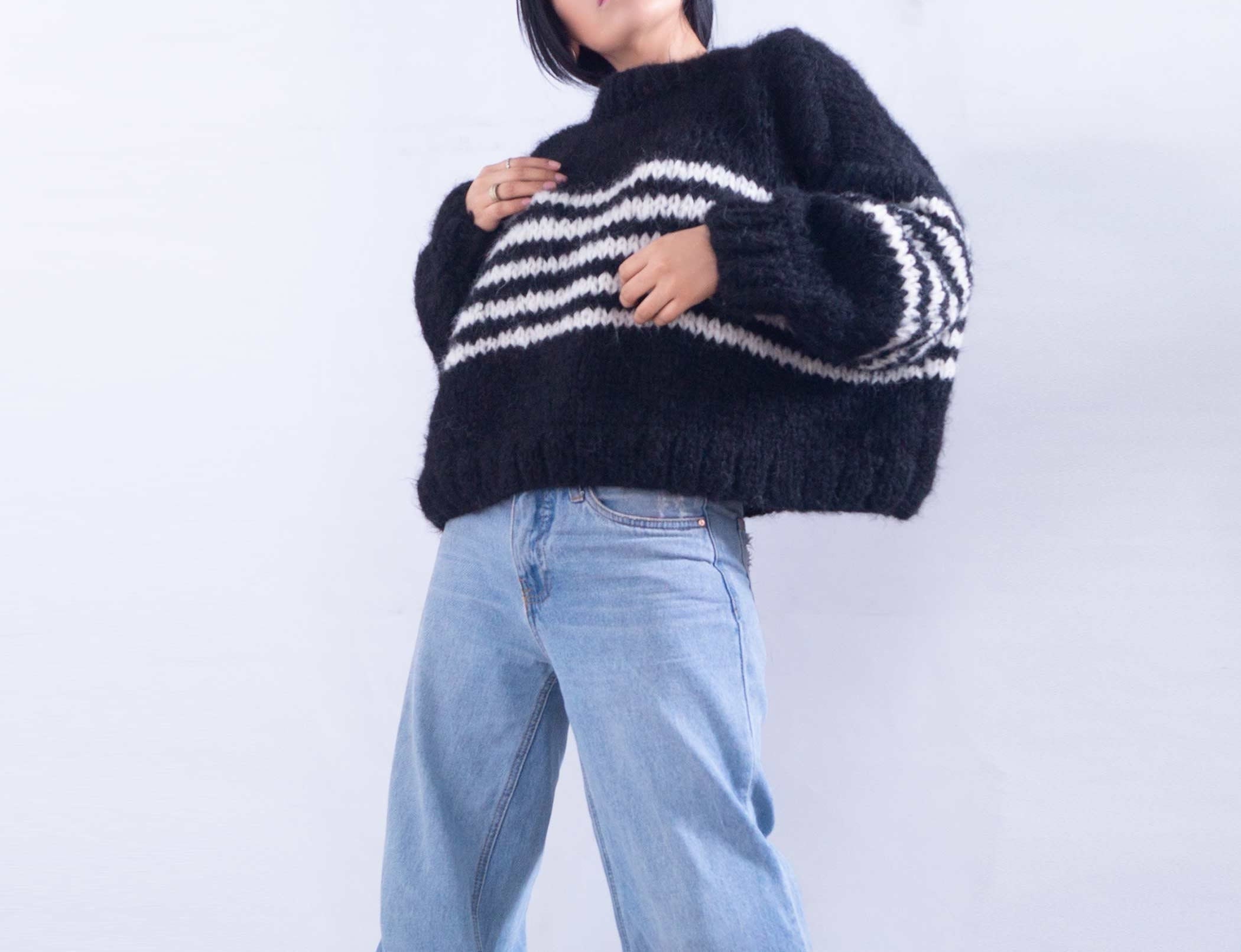 ニット/セーター argue WOOL ALPACA HAND KNITPOPPYPULLOVE AAPPIO ORANGE WOOL AND ALPACA SWEATER – Doppiaa