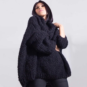 KUNTUR Abito maglione a collo alto oversize in maglia di alpaca / Pullover in lana di alpaca grossa, pullover morbido in lana di alpaca, pullover in alpaca