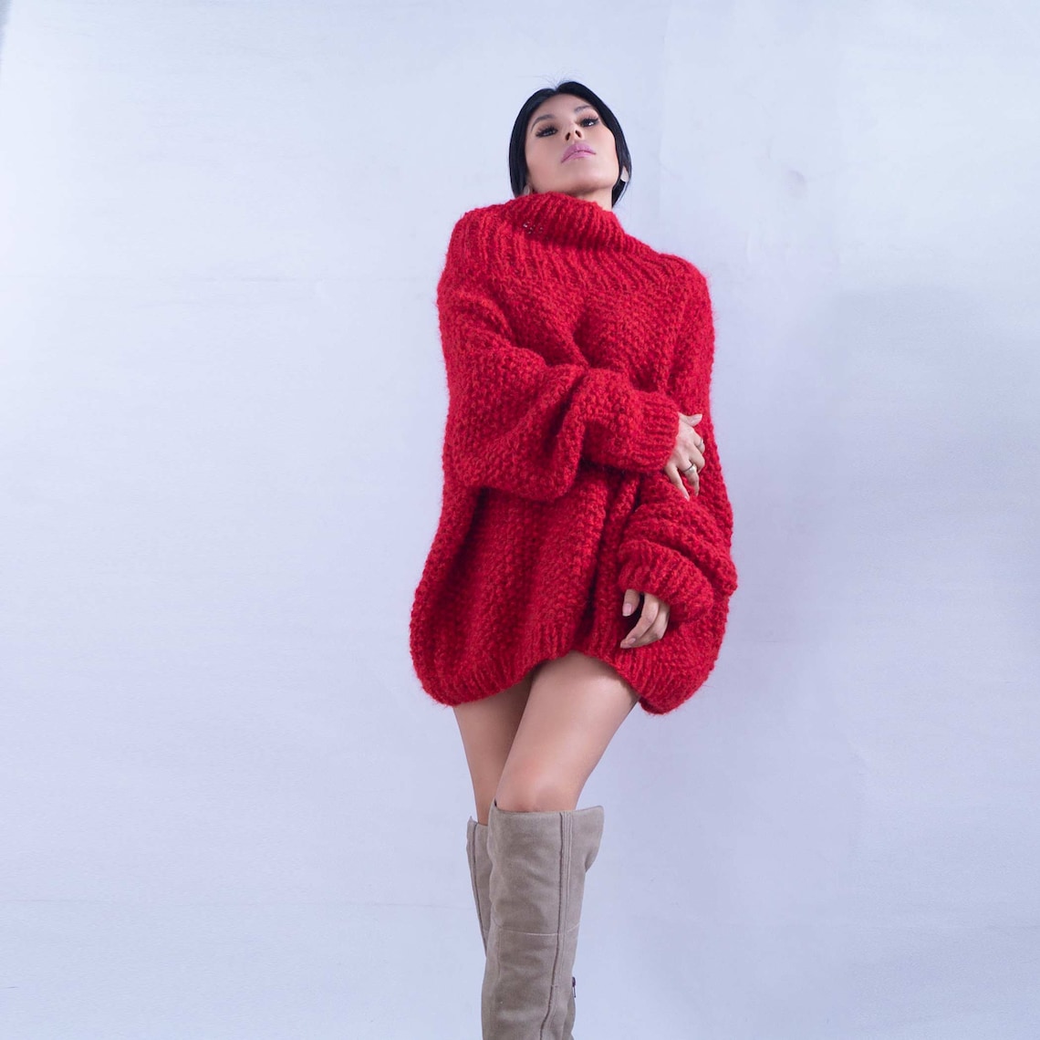 Oversized Knit Alpaca Wool Sweater Alpaca Chunky Knit Jumper Etsy UK