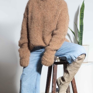 Oversized Alpaca Knit Sweater & Hat Set | Chunky Wool Pullover