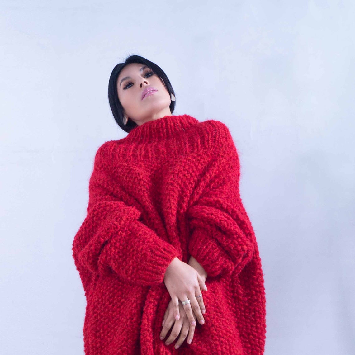 Oversized Knit Alpaca Wool Sweater Alpaca Chunky Knit Jumper Etsy UK