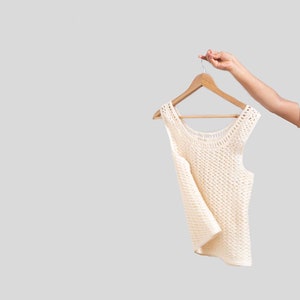 Crochet knit Cocktail top/ Organic Cotton Tank top/ summer tank top/ sleeveless Tank top/ sustainable knit tank top/ by SONQO