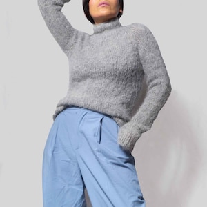 Alpaca pullover sweater top| alpaca knitted Jumper top- sustainable clothing| Grey sweater| by SONQO