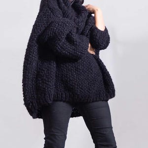 Black Chunky knit wool sweater