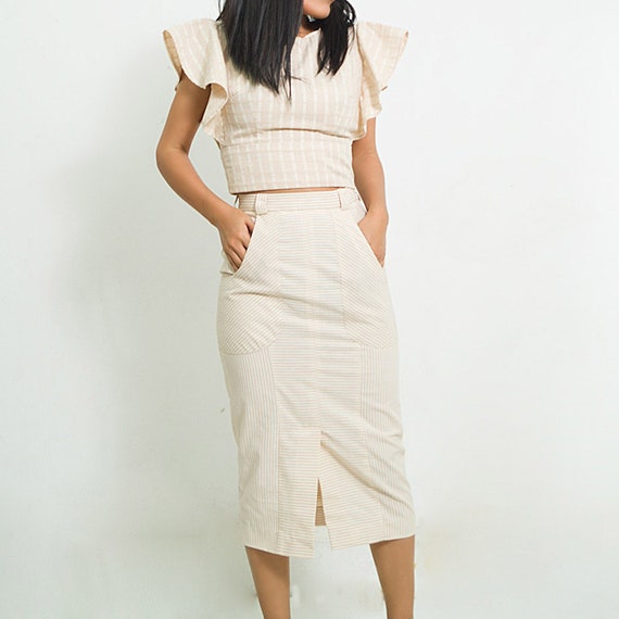 Cotton maxi pencil skirt online