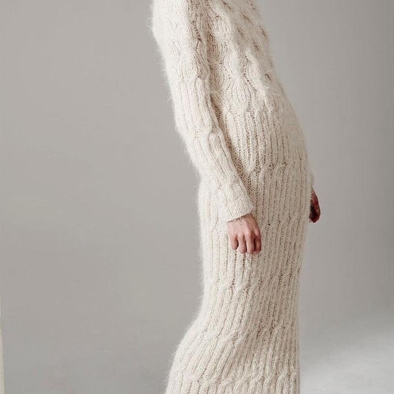 Oversized Cable Knit Alpaca Sweater Dress, Plus Size - Etsy