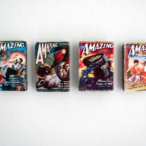 Amazing Stories Vintage Mens Adventure Stories Magazine Covers Pulp Magnets Fridge Magnet Refrigerator Housewarming Kitchen Decor Small Gift